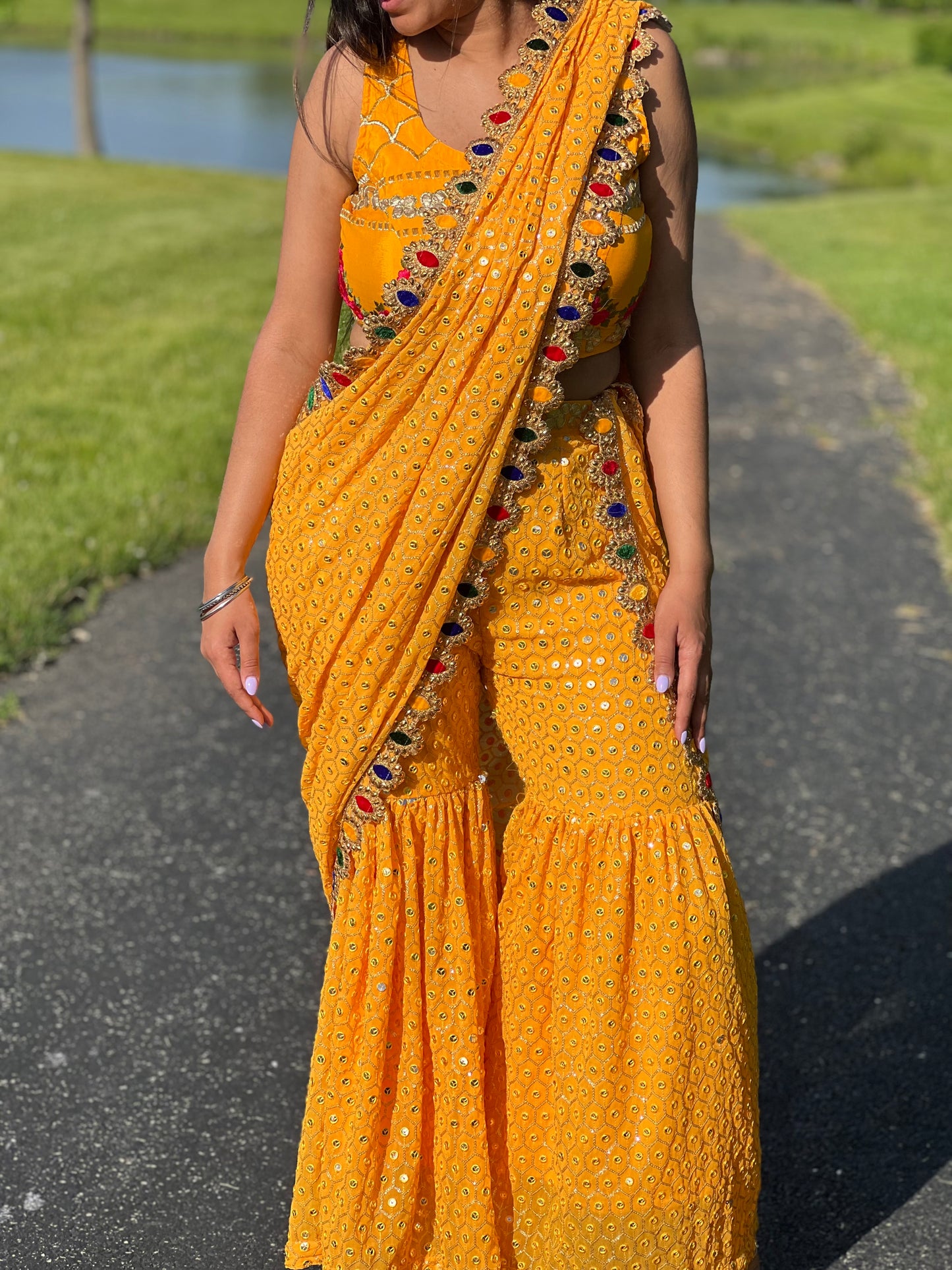 Yellow Gharara Set (without chunnii)