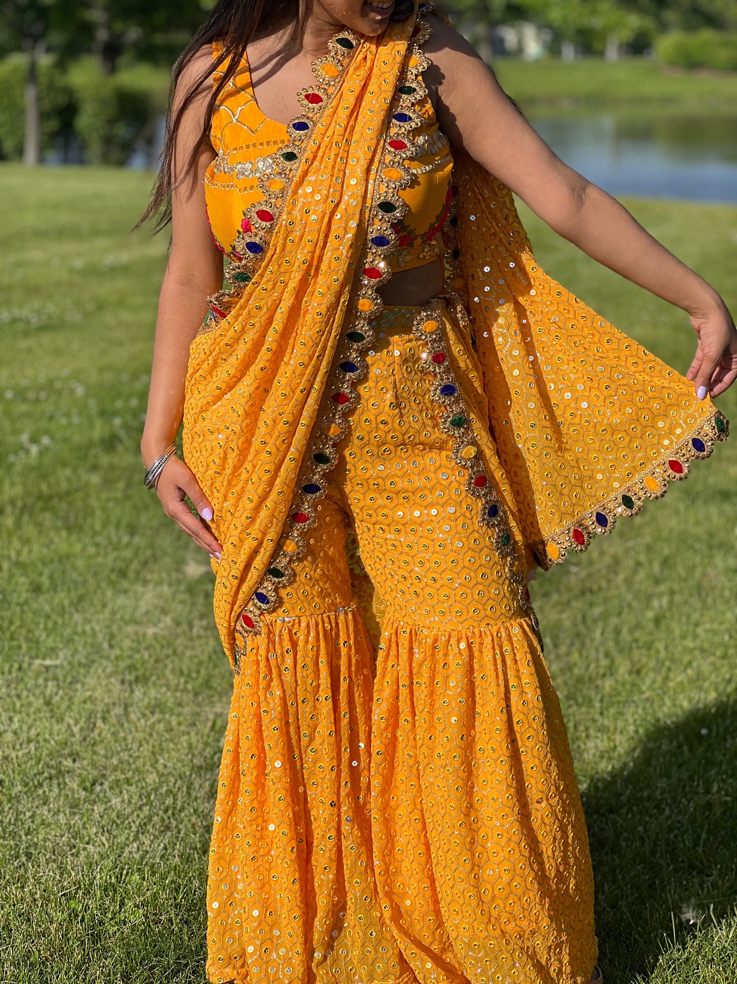 Yellow Gharara Set (without chunnii)